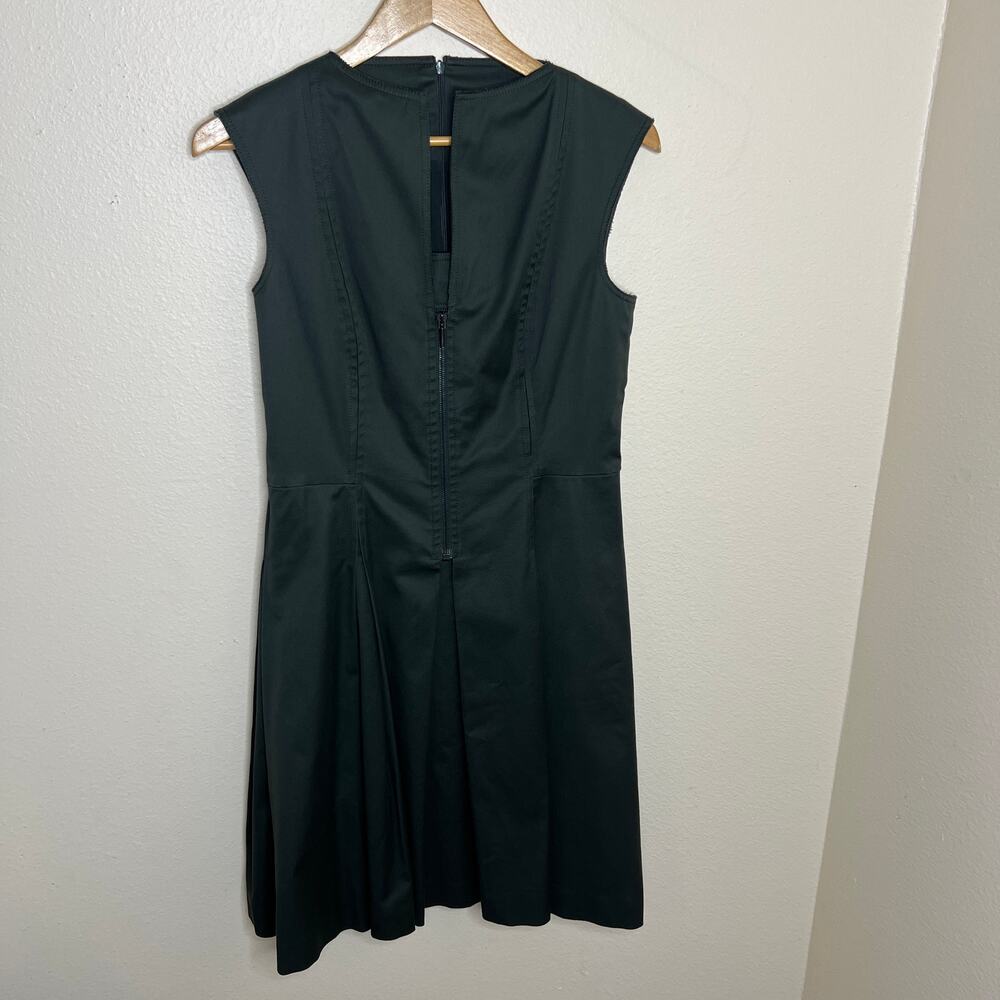 Akris Punto Army Green Sleeveless Baumwolle-Cotton A-Line Pleated Dress 8